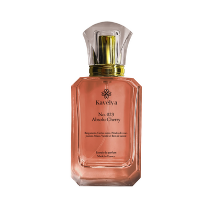 Absolu Cherry 023 parfum haut de gamme cerise noire pétales de rose musc longue tenue Made in France