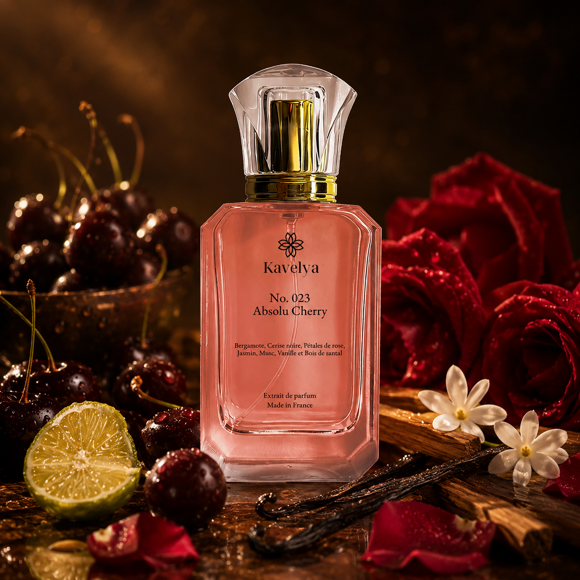 Packaging Absolu Cherry 023 parfum de luxe Made in France fragrance fruitée florale gourmande