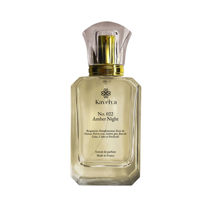 Amber Night 022 parfum haut de gamme ambre rose de Damas musc longue tenue Made in France