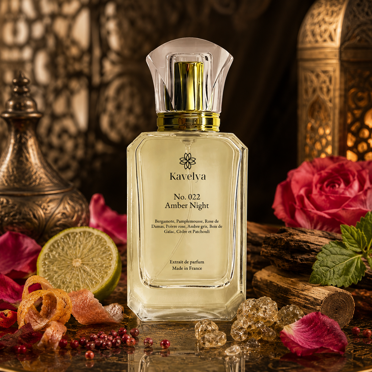Packaging Amber Night 022 parfum de luxe Made in France fragrance ambrée sensuelle gourmande