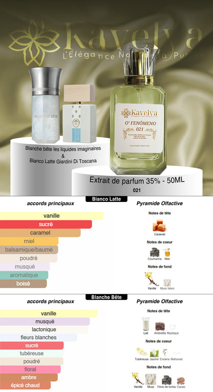 O'Fenómeno 021 extrait de parfum ambrée mixte Kavelya Made in France