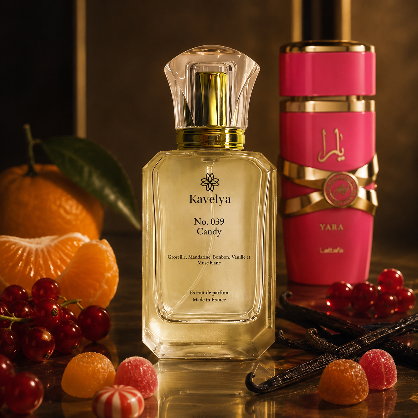 Flacon Candy 039 extrait de parfum 35% groseille noire mandarine verte bonbons Made in France