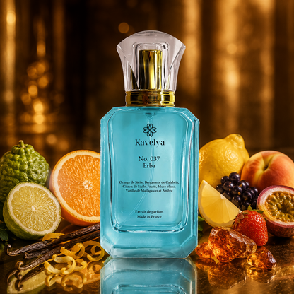 Packaging Erba 037 parfum de luxe Made in France fragrance fruitée gourmande élégante