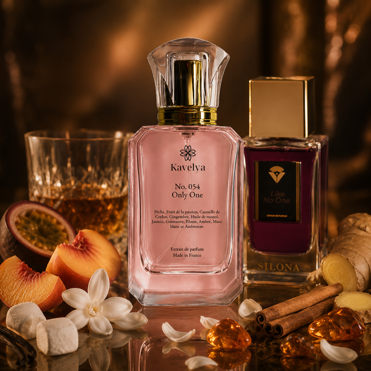 Flacon Only One 054 extrait de parfum 35% fruits rouges vanille musc notes solaires Made in France