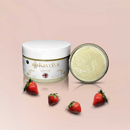 Gommage sucré exfoliant hydratant KAVELYA 200ml au beurre de karité et huile d’amande douce