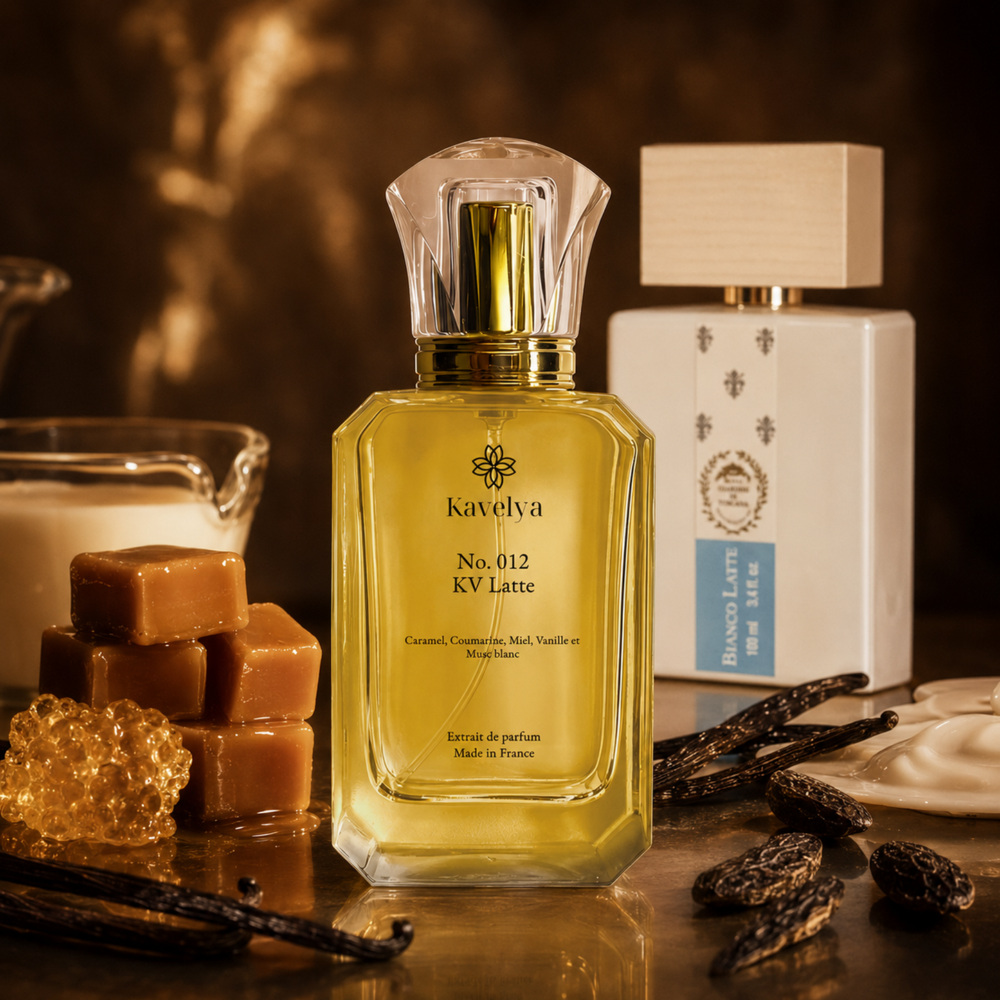 KV Latte 012 – Extrait de Parfum Vanillé Gourmand Mixte Longue Tenue | Inspiration Bianco Latte – Giardini Di Toscana