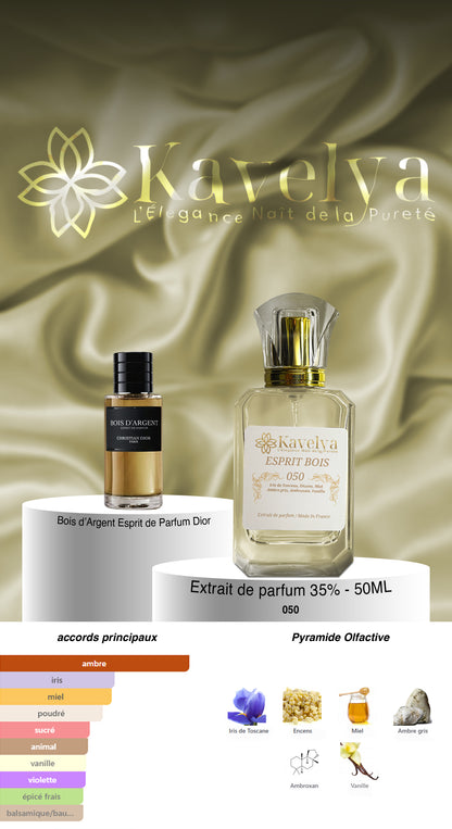  Esprit Bois 050 extrait de parfum ambré mixte Kavelya Made in France