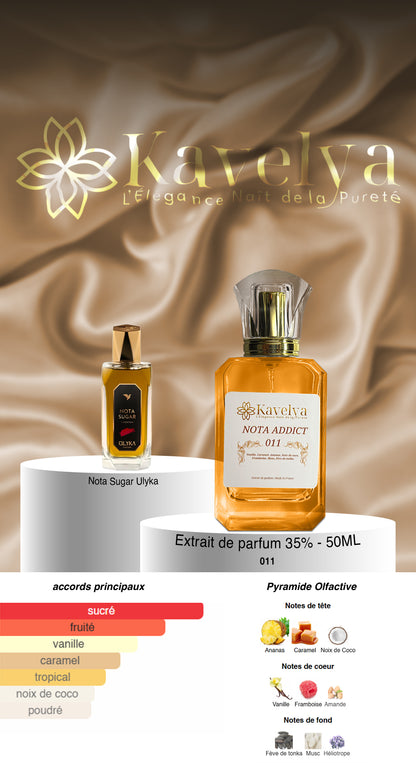 Parfum Nota Addict 011 extrait de parfum vanillé fruité gourmand made in France KAVELYA