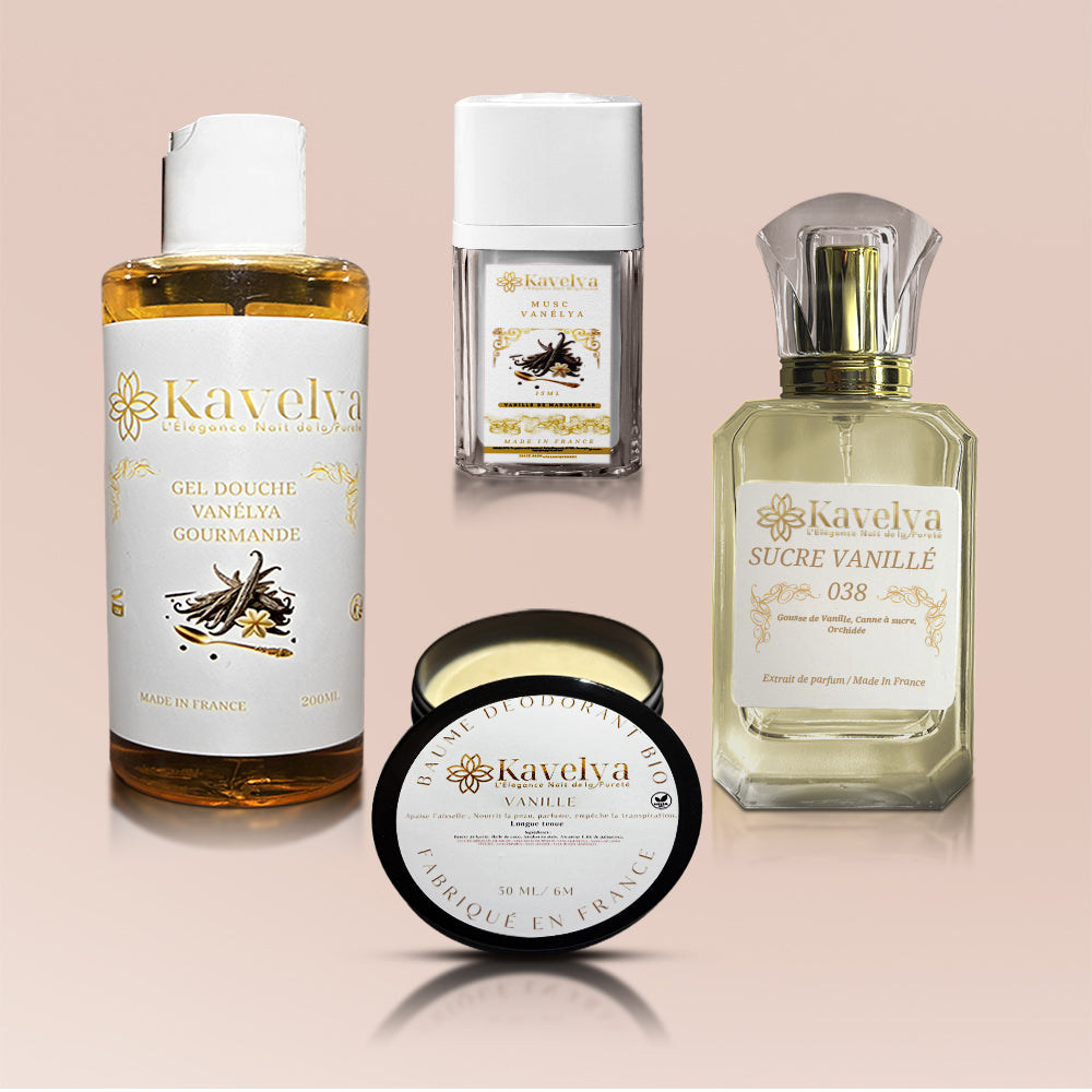 Produit cosmétique à la vanille, gourmand 