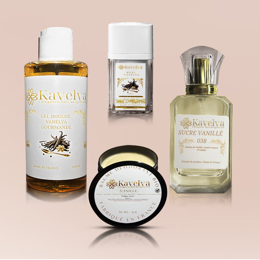 Produit cosmétique à la vanille, gourmand 