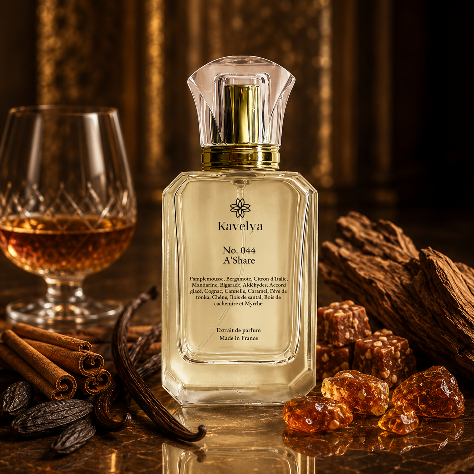 Packaging Angel’s Share parfum de luxe Made in France fragrance gourmande boisée ambrée élégante