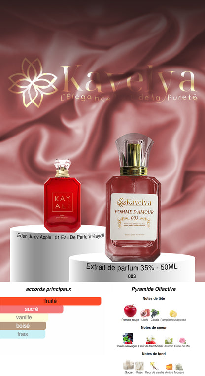 Pomme d'Amour 003 extrait de parfum fruité mixte Kavelya Made in France