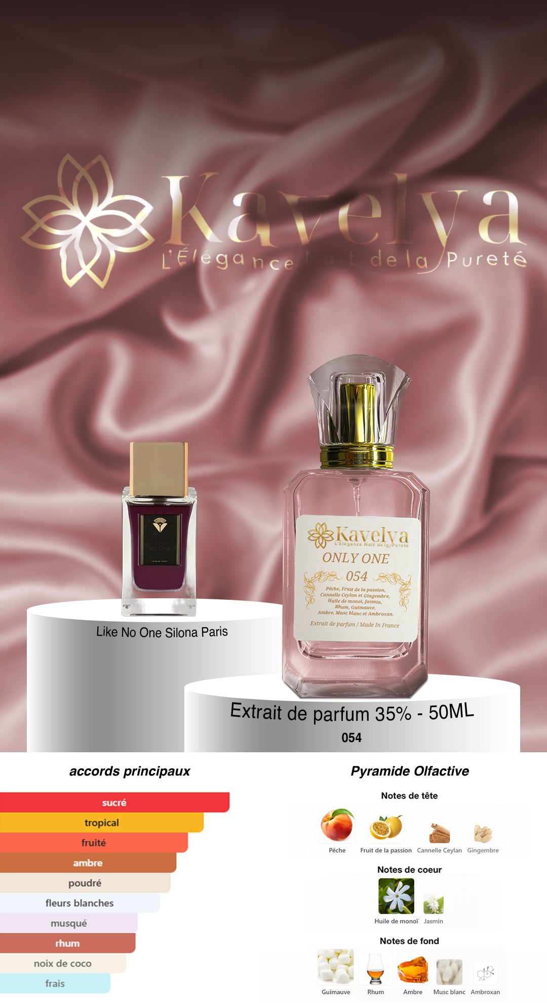 Only One 054 extrait de parfum tropical mixte Kavelya Made in France- silona paris 