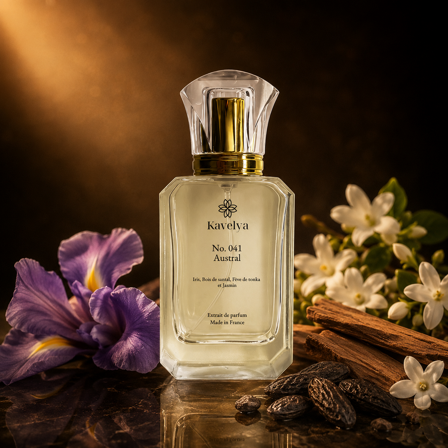 Packaging Austral 041 parfum de luxe Made in France fragrance boisée florale orientale élégante