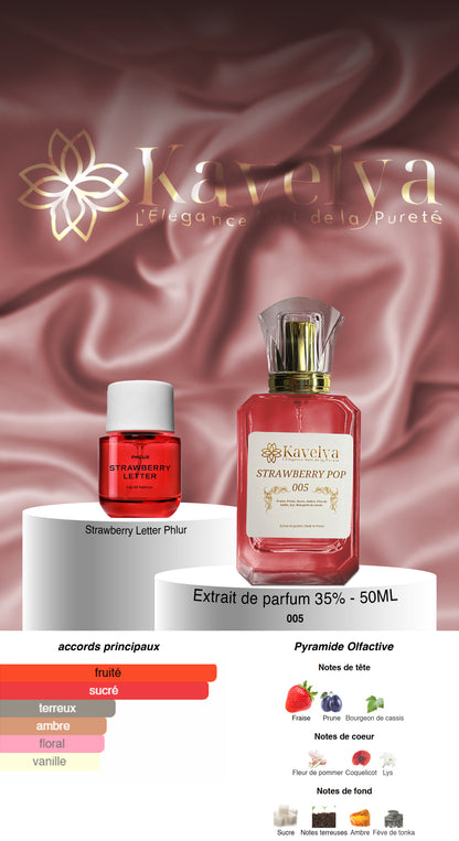 Strawberry Pop 005 extrait de parfum fruité mixte Kavelya Made in France
