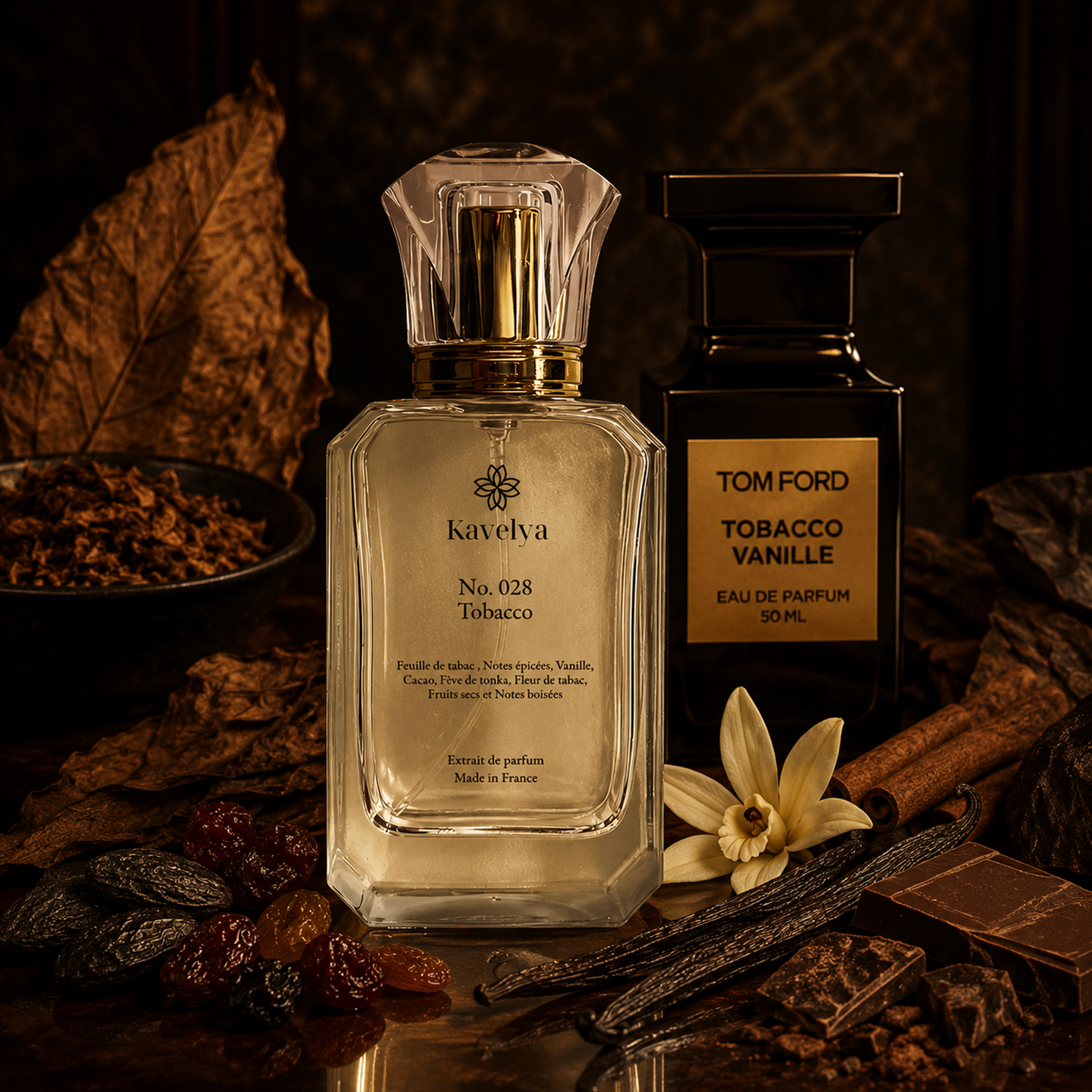 Packaging Tobacco 028 parfum de luxe Made in France fragrance orientale gourmande épicée élégante