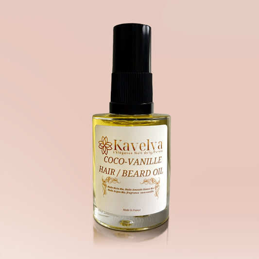 Huile à barbe & Cheveux BIO-  30mL - senteur COCO-VANILLE