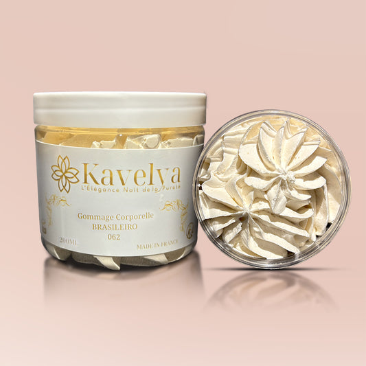 Gommage fouetté 3-en-1 KAVELYA 200ml inspiré brume 62 exfoliant et hydratant