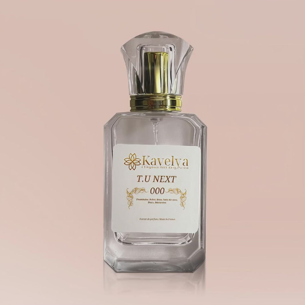 Flacon parfum T.U Next 000 framboise poire rose coco