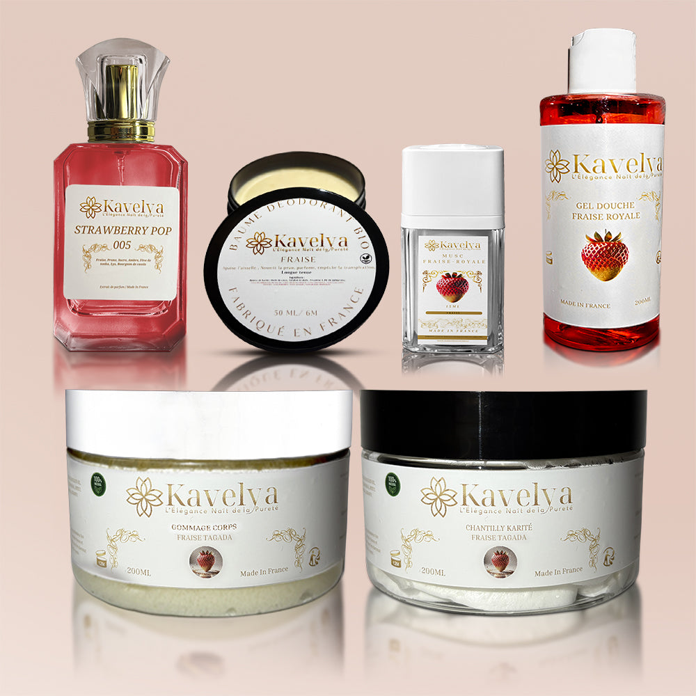 cosmétiques parfum fraise produits corps gourmands