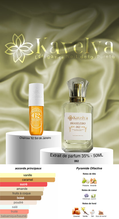 Flacon parfum gourmand solaire Brasileiro 62